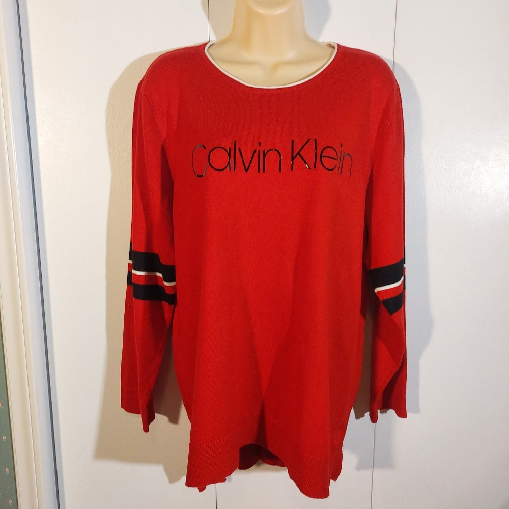 Calvin Klein long sleeve knit top.